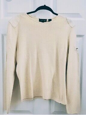 Jeanne Pierre Beige Crew Neck Sweater